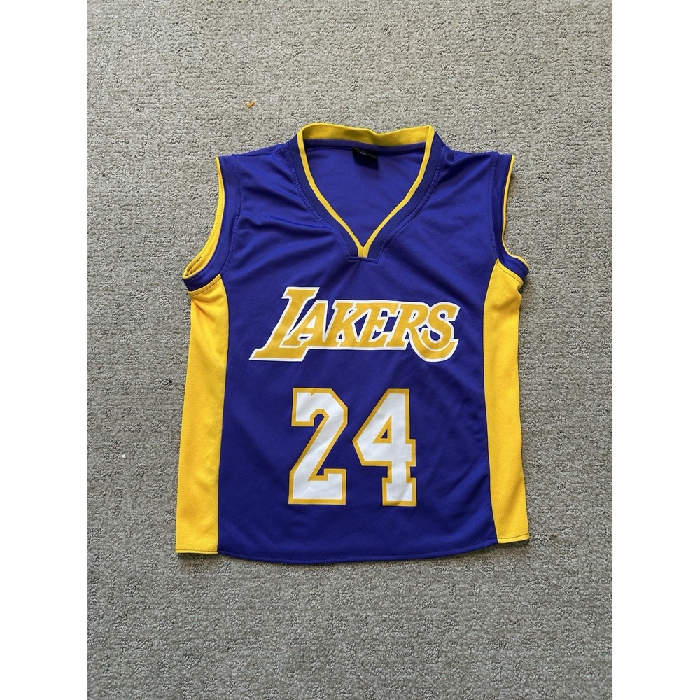 NBA Jersey Kids XL Purple Kobe Bryant 24 Lakers Basketball Mesh Sleeveless